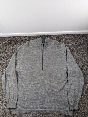 Smartwool Sweater Sportknit 1/2 Zip Merino Wool Mock Neck Gray Mens 2XL *Flaw